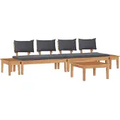 vidaXL Tuinbank Set 5 st Bruin en Grijs
