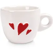 Orion Keramische espressobeker "HERZ", 80 ml, vaatwasmachinebestendig