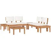 vidaXL Tuinbank Set 3 st Bruin en Crème