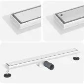 vidaXL 2 in 1 Doucheafvoer Zilver 80 cm Roestvrij staal 304