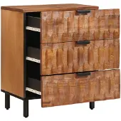 vidaXL Nachtkastje met lade Bruin 50 x 33 x 62 cm Massief Mango Hout