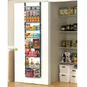 Vevor Pantrykastorganizer voor boven de deur, 9-laags stalen hangende kruidenrekken, verstelbare wandplanken, voor thuis, keuken en badkamer, zwart
