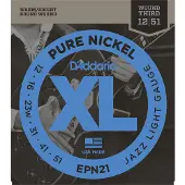 D'addario And Co EPN21 PURE NICKEL ELECTRIC GUITAR STRINGS JAZZ LIGHT 12-52