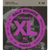 D'addario And Co EHR320 HALF ROUND ELECTRIC GUITAR STRINGS SUPER LIGHT 9-42
