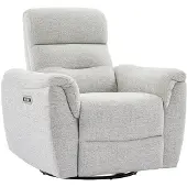 Vente-unique Elektrische relaxfauteuil in lichtgrijze gestructureerde stof - BREVIO