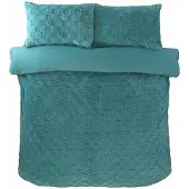 So Soft dekbedovertrek Check Teddy - mintgroen - 1-persoons (135x200 + 50x75 cm)