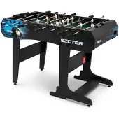 Hop-Sport Sector – Tafelvoetbal – Opvouwbaar – MDF met Laminaat – Zwart/Blauw