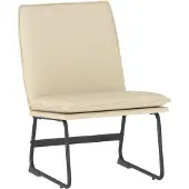 vidaXL Loungestoel 52x75x76 cm stof crèmekleurig