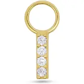 New Bling - 9NBG-O139 - 14K goud – Oorbelhanger - per stuk – Zirkonia Stenen