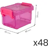Iris Hobby Craft Box LLB-6D - Kunststof - Roze - 48 Stuks