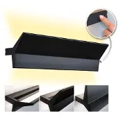 Paulmann Wandlamp Stine, dimbaar, zwart, Woon-/ Eetkamer, Aluminium, Modern, wandlamp