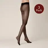 Kunert Chinchillan Run Stop 20 3-pack Dames Panty - Black - Maat 44-46