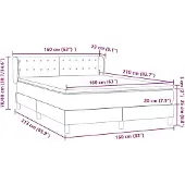 vidaXL Boxspring met matras fluweel zwart 160x210 cm
