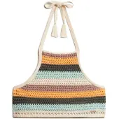Superdry Gebreide top crème / lichtblauw / donkergroen / oranje