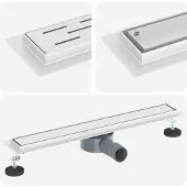 vidaXL Doucheafvoer 2-in-1 met 360° Sifon zilver 60 cm