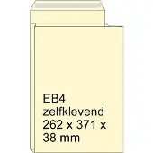 Raadhuis monsterzak - 262x371x38mm - EB4 - crème - met plakstrip - 125 stuks