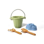 Green Toys Setje met emmer, hark en schep - Groen