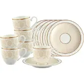 Villeroy & Boch Espressotassen mit Untertassen Ivoire 70 ml Set van 6