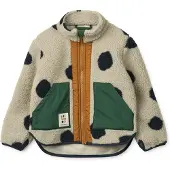 Liewood Fleece jas 'Noam Pile' ivoor / navy / honing / groen
