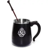 Harry Potter zelfroerende mok 450 ml zwart/zilver 2-delig