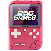 Draagbare spelconsole Transparant Rood met 256 spellen en oplaadbare batterij