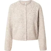 ONLY Gebreid vest 'ONLMiggie' cappuccino / parelwit