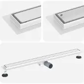 vidaXL 2 in 1 Doucheafvoer Zilver 90 cm Roestvrij staal 304
