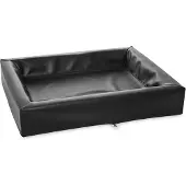 Bia bed kunstleer hoes hondenmand zwart -2 60x50x12,5 cm