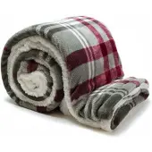Unique living Plaid Larsson - 150x200 - Grijs/Rood