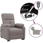 vidaXL Massagestoel elektrisch stof taupe