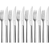 WMF Nuova Steakbestek - 12-delig - RVS - Voor Steaks en Gegrild Vlees