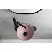 Sapho Minor toilet waskom beton 26cm roze met houder links