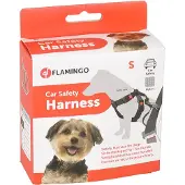 Flamingo hondentuigje auto harnas maat S - Zwart 35-50 cm