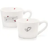 Orion Serie - Keramische Mok - 210ml - Hartmotief - Wit