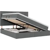 vidaXL Opslag bed met matras met opslag Donkergrijs 180 x 200 cm Stof