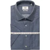 Eterna overhemd blauw modern fit korte mouw