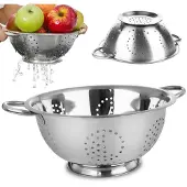 Orion - Roestvrijstalen Keukenzeef - 28cm - Ergonomische Handgrepen - Stabiele Basis
