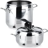 Profi Serie - Roestvrijstalen Snelkookpan Set - 4+7 Liter - Dubbele Veiligheidsventielen - Geschikt voor Alle Kookplaten