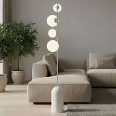Emibig Vloerlamp Etno LP4, wit / opaal, Woon-/ Eetkamer, Glas, Modern, vloerlamp