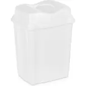 Orion Plastic prullenbak, wit, 16 liter, met scharnierend deksel