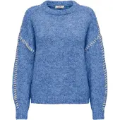JDY Trui 'JDYZoey' blauw / wit
