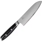 Yaxell Mon - Santokumes 165 mm - 3-laags roestvrij staal VG10 kern - zwart micarta handgreep