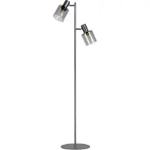 Eth Glazen Vloerlamp Sledge Glass 2 Lichts Zwart Met Smoke Glas