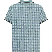 Lambretta Heren SS25 Geometric Poloshirt (Rookblauw)
