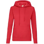 Fruit Of The Loom Klassieke Dames Fit Sweatshirt Met Capuchon (Rood)