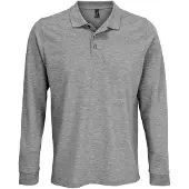 Sols Unisex Prime Pique Polo voor volwassenen met lange mouwen (Grijze Mergel)