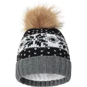 Mountain Warehouse Dames/Dames Fair Isle Pom Pom muts (Zwart)