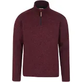 Mountain Warehouse Heren Idris II Half Zip Fleece Top (Donkerrood)