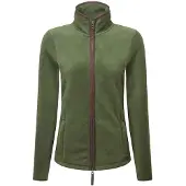Premier Dames/Dames Artisan Contrast Trim Fleece Jacket (Mosgroen/bruin)