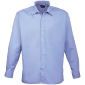 Premier Heren Popeline Overhemd Met Lange Mouwen (Middenblauw)